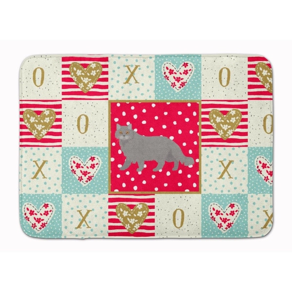 Carolines Treasures 19 x 27 in. British Longhair Cat Love Machine Washable Memory Foam Mat CK5566RUG - main